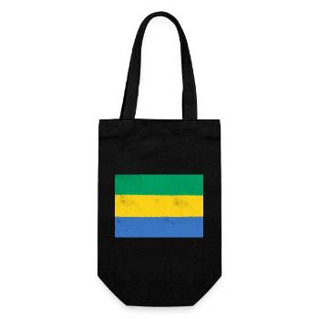 Flag of Gabon – Colors of Africa - Gift Bag for Bottles - black - Front