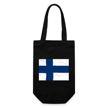 Drapeau de la Finlande – simplicité scandinave - Sac à bouteille - noir - Devant