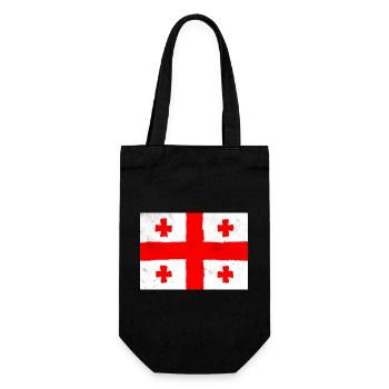 Flag of Georgia – Cross and Tradition - Gift Bag for Bottles - black - Front