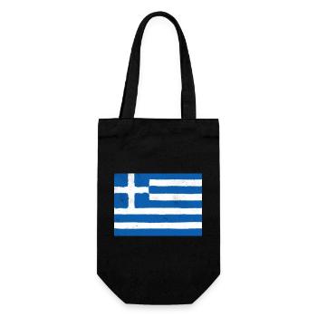 Drapeau de la Grèce – Identité bleue - Sac à bouteille - noir - Devant