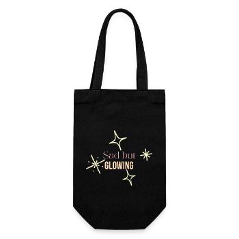 ✨ Sad but Glowing – Soft Girl Summer Emotional - Gift Bag for Bottles - black - Front