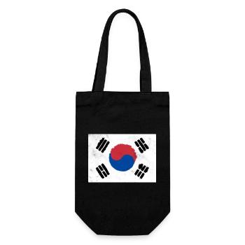 Flagge von Südkorea - Geschenkbeutel für Flaschen - Schwarz - Vorne