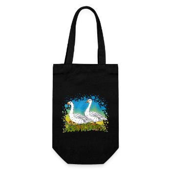 Geese - Gift Bag for Bottles - black - Front