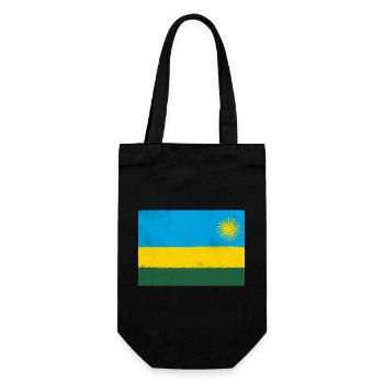 Flagge von Ruanda - Geschenkbeutel für Flaschen - Schwarz - Vorne