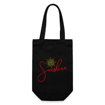 Sonnenschein Sonne Symbol - Geschenkbeutel für Flaschen - Schwarz - Vorne