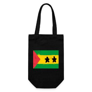 Flagge von São Tomé und Príncipe - Geschenkbeutel für Flaschen - Schwarz - Vorne