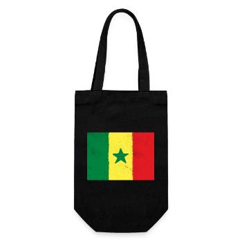 Flagge von Senegal - Geschenkbeutel für Flaschen - Schwarz - Vorne