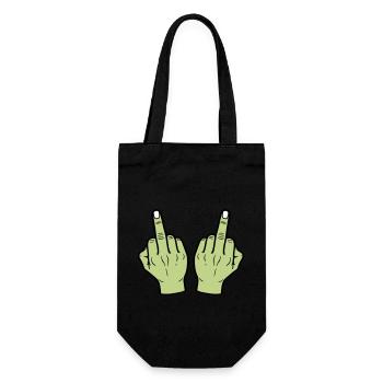 Middle Finger Hand - Gift Bag for Bottles - black - Front