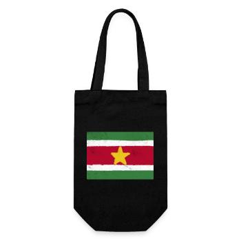 Flag of Suriname - Gift Bag for Bottles - black - Front