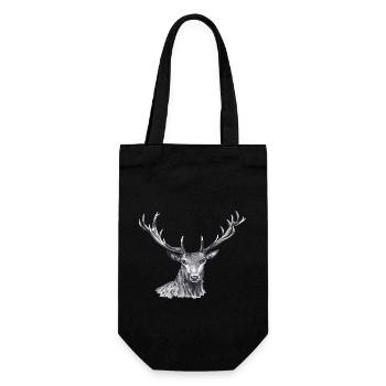 Hirsch - Geschenkbeutel für Flaschen - Schwarz - Vorne