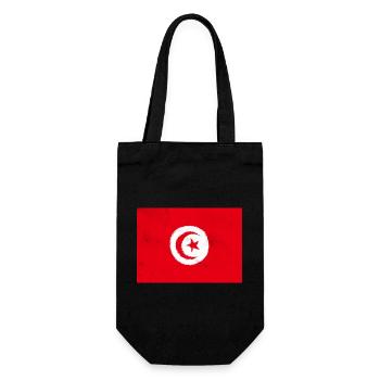 Flagge von Tunesien - Geschenkbeutel für Flaschen - Schwarz - Vorne