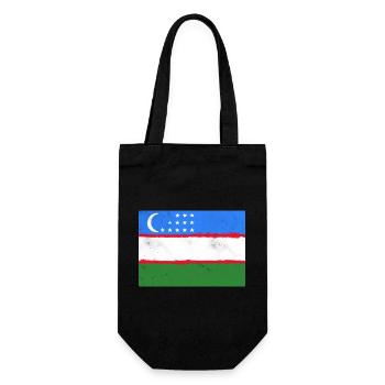 Flagge von Usbekistan - Geschenkbeutel für Flaschen - Schwarz - Vorne