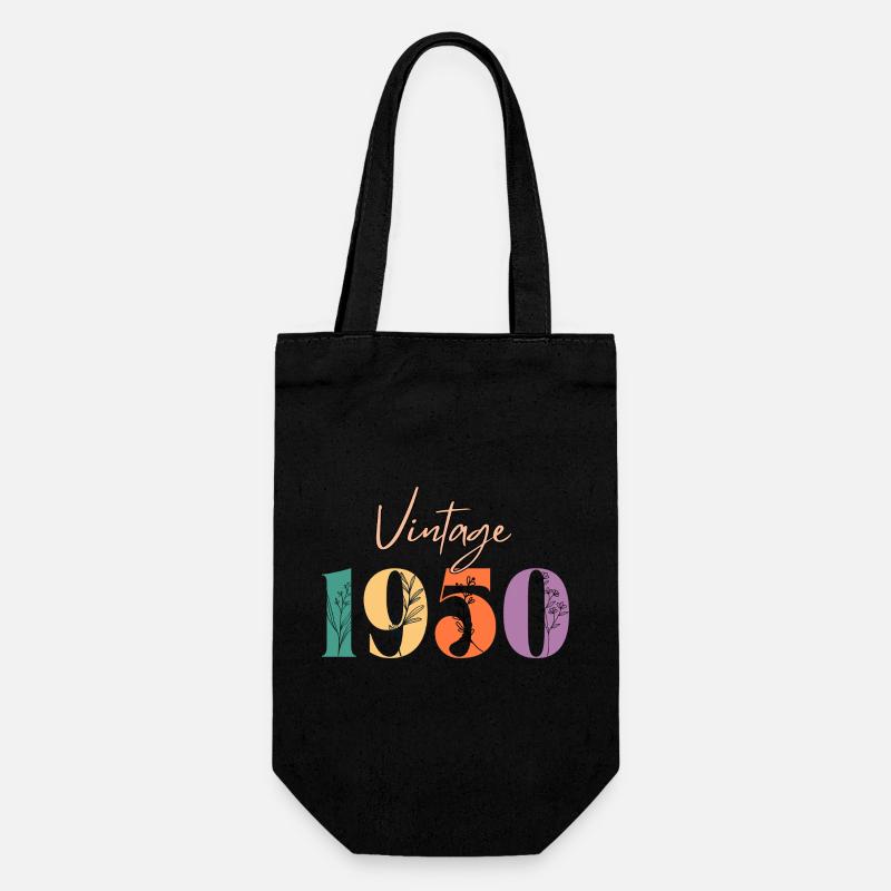 Vintage 1950'er Blomster - Gavepose til flasker - sort