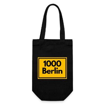 Place sign - then Retro urban Zip Code 1000 Berlin - Gift Bag for Bottles - black - Front