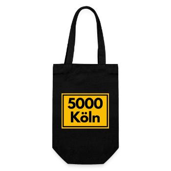Ortsschild - damals Retro urban PLZ 5000 Köln - Geschenkbeutel für Flaschen - Schwarz - Vorne