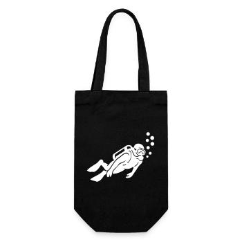 Taucher Silhouette Tauchen - Geschenkbeutel für Flaschen - Schwarz - Vorne