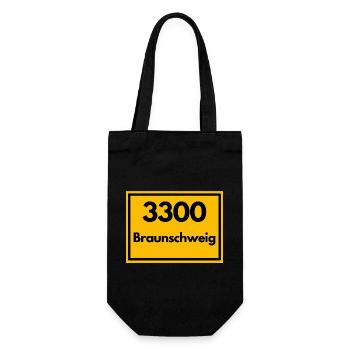 Town sign - then old zip code 3300 BRAUNSCHWEIG - Gift Bag for Bottles - black - Front