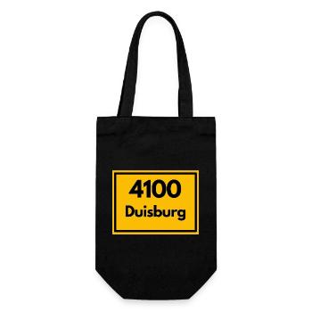 Place sign - then retro old zip code 4100 DUISBURG - Gift Bag for Bottles - black - Front