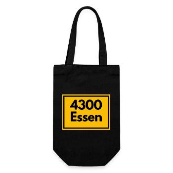 Ortsschild - damals Retro alte PLZ 4300 ESSEN - Geschenkbeutel für Flaschen - Schwarz - Vorne