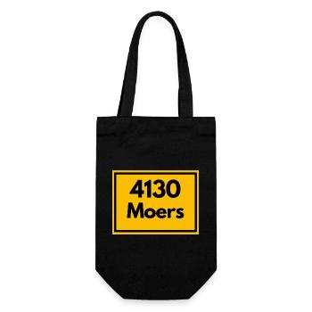 Ortsschild - damals Retro alte PLZ 4130 MOERS - Geschenkbeutel für Flaschen - Schwarz - Vorne