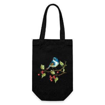 Colorful bird - Gift Bag for Bottles - black - Front