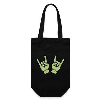 Party Hand Rock Zeichen - Geschenkbeutel für Flaschen - Schwarz - Vorne