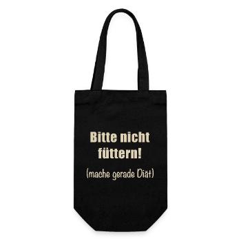 Please do not feed them! - Gift Bag for Bottles - black - Front