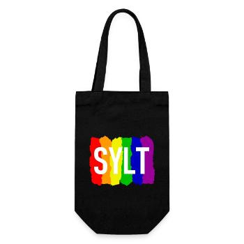 Sylt - Nordsee Insel - Deutschland Küste - Moin - Geschenkbeutel für Flaschen - Schwarz - Vorne
