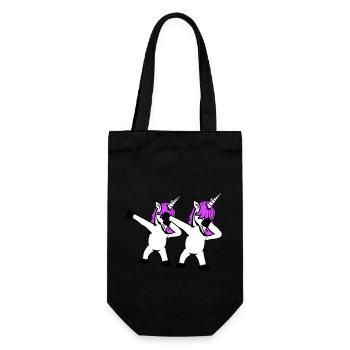 2 Unicorns Dabbing Dab Dance Party Pose Gesture Team - Gift Bag for Bottles - black - Front