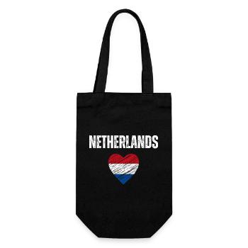 J’aime la Hollande, drapeau de la Hollande - Sac à bouteille - noir - Devant