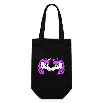 2 Unicorns Team Pair Horns Friends Welcome Cute - Gift Bag for Bottles - black - Front