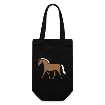 cheval course va cavalier dessin animé équitation mignon bande dessinée - Sac à bouteille - noir - Devant