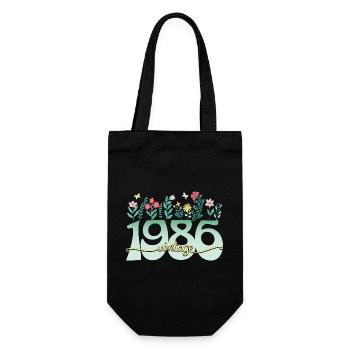 1986 Fleurs 40 Ans Anniversaire Femme - Sac à bouteille - noir - Devant