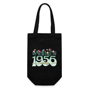 1956 Fleurs 70 Ans Anniversaire Femme - Sac à bouteille - noir - Devant
