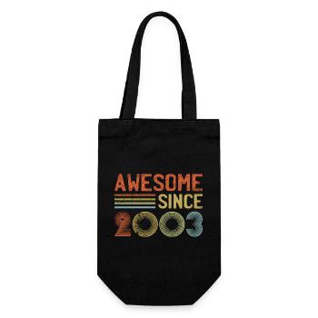 Retro 2003 Celebration Graph Text - Gift Bag for Bottles - black - Front