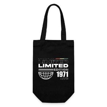 1971 Birthday Gift - Vintage 1971, 54th Birth - Gift Bag for Bottles - black - Front