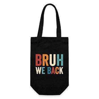 Brother, we're going back to school, brother, we're going to school - Gift Bag for Bottles - black - Front