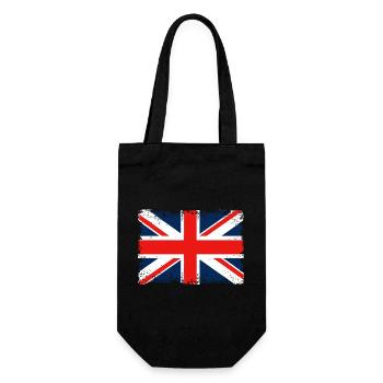 Distressed Union Jack Flagge - Geschenkbeutel für Flaschen - Schwarz - Vorne