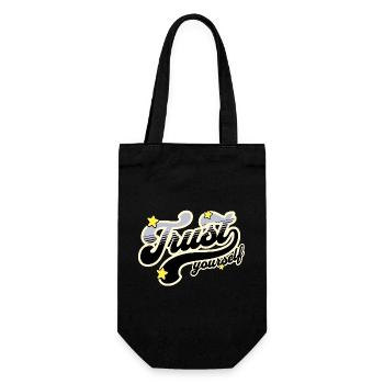 Retro Trust Yourself - Gift Bag for Bottles - black - Front