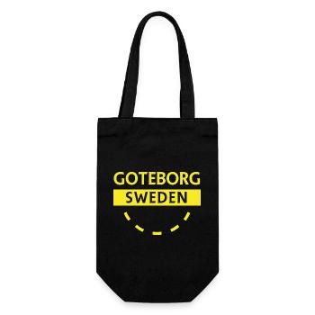 Gothenburg Circle in yellow - Gift Bag for Bottles - black - Front