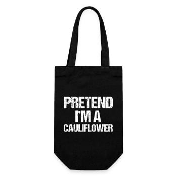 Pretend im a cauliflower lazy halloween costume   - Gift Bag for Bottles - black - Front