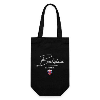 Bratislava Slovakia, minimalist elegant design - Gift Bag for Bottles - black - Front