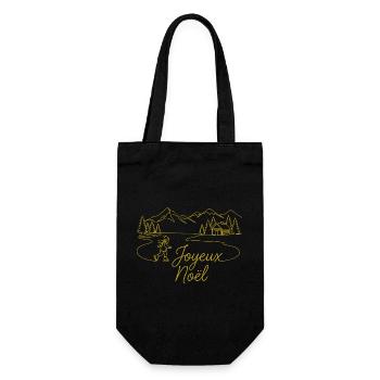 Paysage hivernal de Noël de Joyeux Noël - Sac à bouteille - noir - Devant