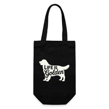 Life is Golden Retriever - Gift Bag for Bottles - black - Front