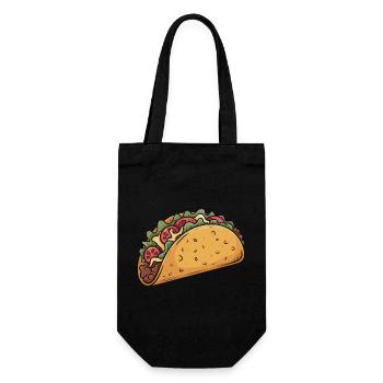 Cartoon Taco Fiesta - Geschenkbeutel für Flaschen - Schwarz - Vorne