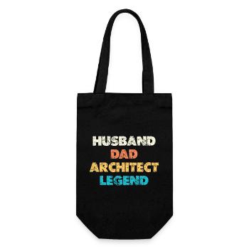 Husband Dad Architect Legend - Geschenkbeutel für Flaschen - Schwarz - Vorne