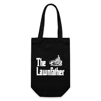 Graphisme de silhouette de tondeuse à gazon - Sac à bouteille - noir - Devant