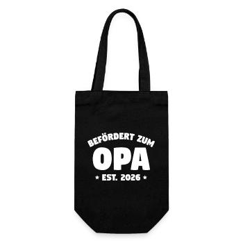 Befördert zum Opa 2026 – Geschenk für werdende Opa - Geschenkbeutel für Flaschen - Schwarz - Vorne
