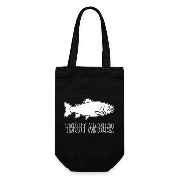 Trout Angler Forelle Angeln Spruch Logo - Geschenkbeutel für Flaschen - Schwarz - Vorne