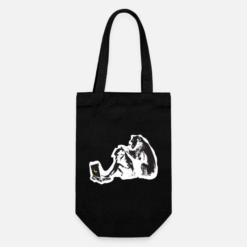 Street Art Tech Monkey - Geschenkbeutel für Flaschen - Schwarz